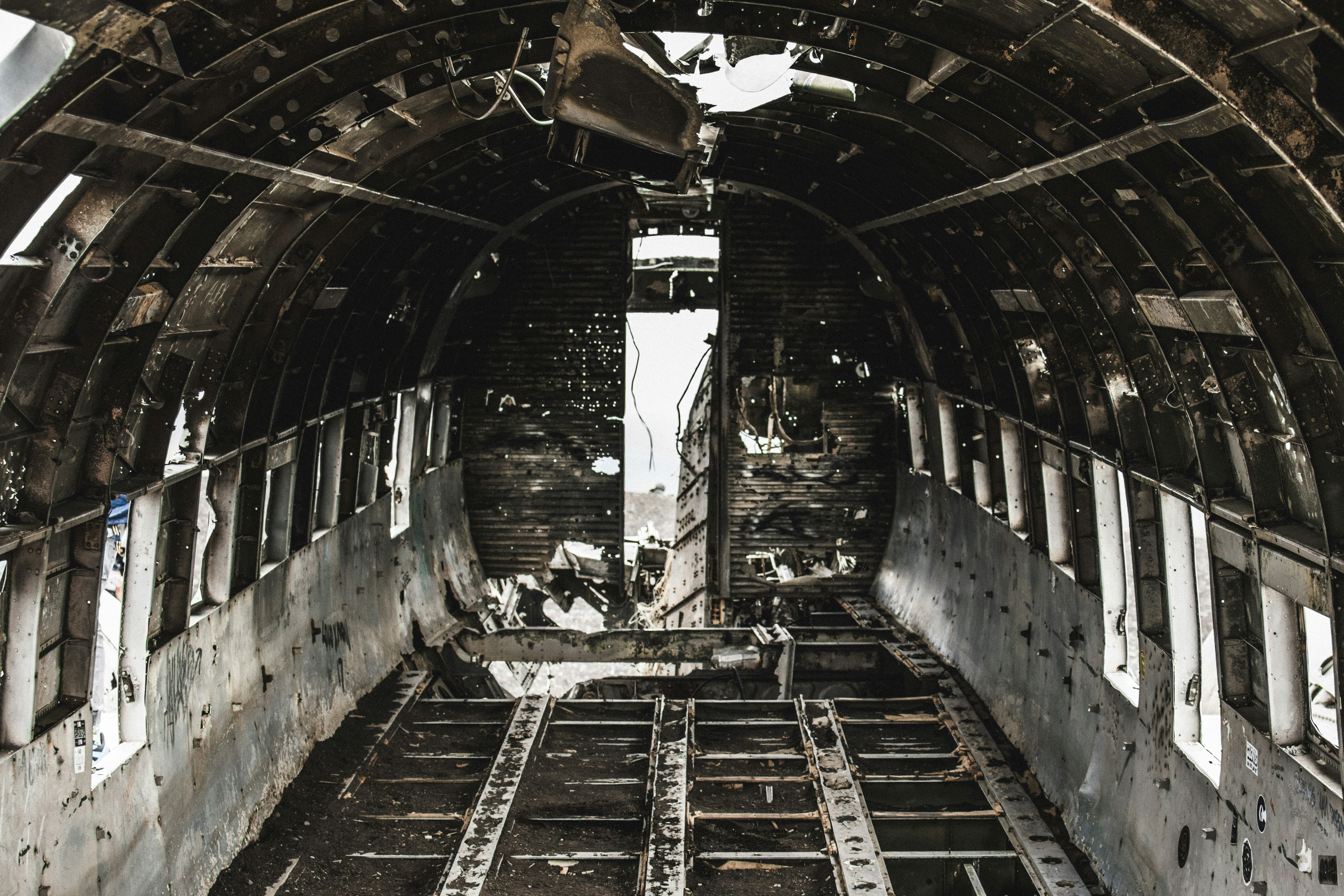 grayscale photography of building interior